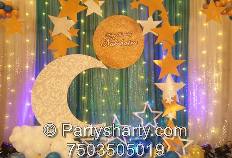 Star And Moon Theme Birthday Party, Birthday themes for Boys, Birthday themes for girls, Birthday party Ideas, birthday party organisers in Delhi, Gurgaon, Noida, Best Birthday Party Themes for Kids and Adults, theme-based birthday party